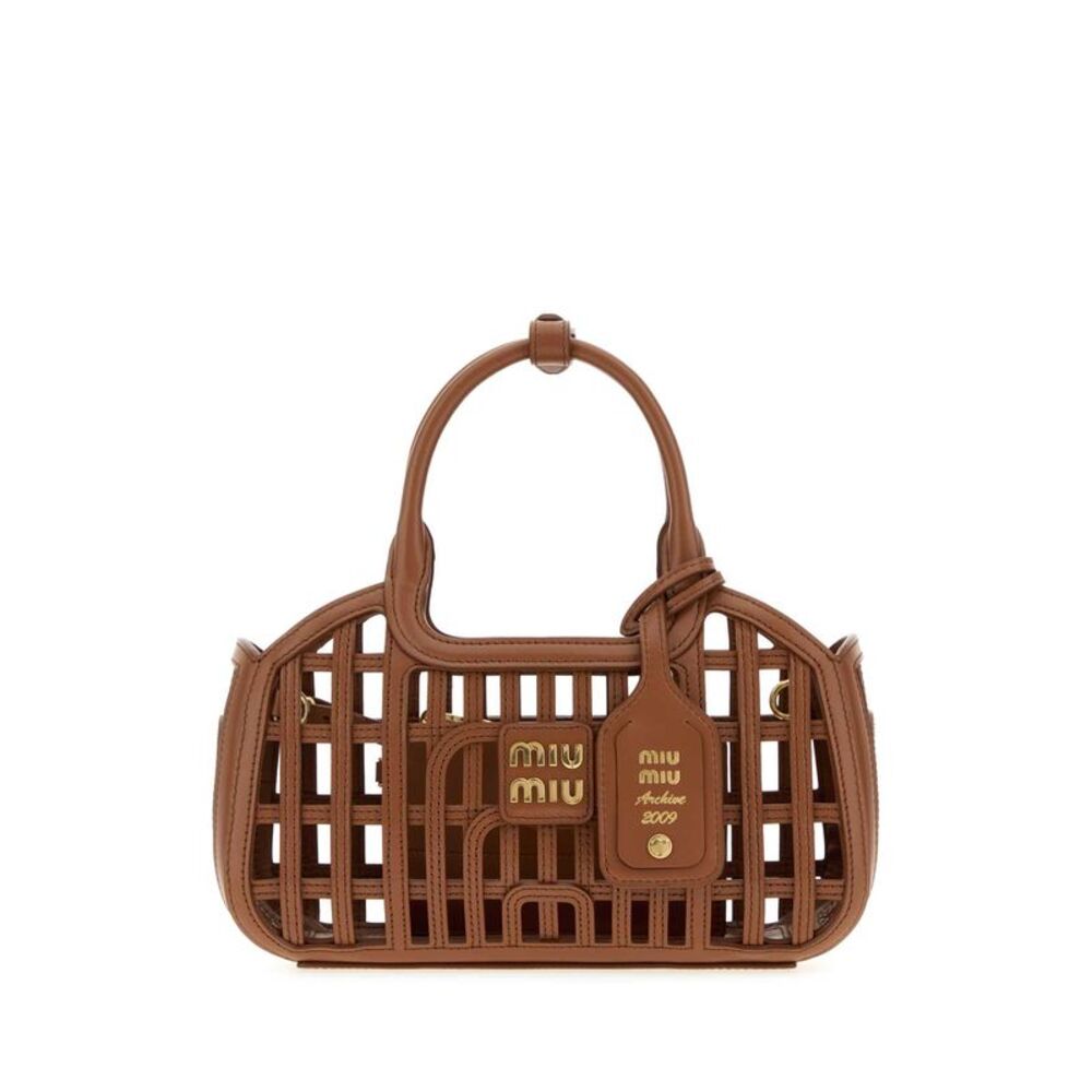 Miu Miu Women Brown Leather Handbag